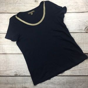 Tommy Bahama Navy Blue Modest Beaded Collar Medium